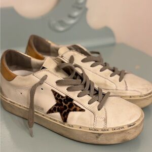 Golden Goose Hi Star Sneakers white/rose gold/leopard